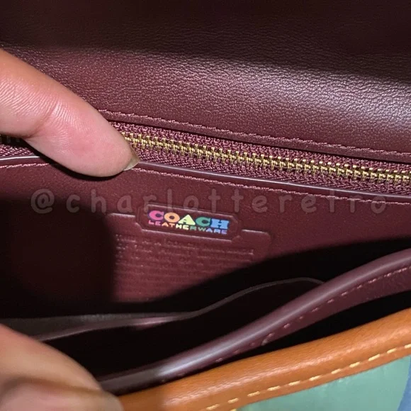 Coach Pride Collection • Quilted Rainbow Turnlock Clutch 20 - Picture 5 of 13